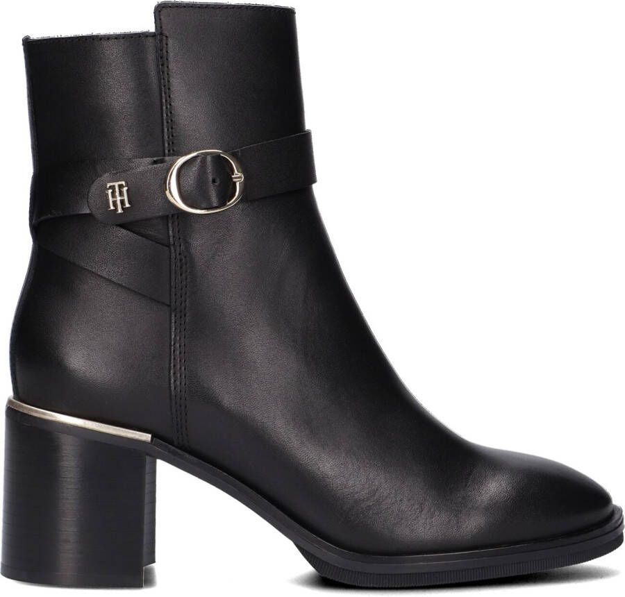 Tommy Hilfiger Zwarte Enkellaarsjes Th Belt Heeled Boot
