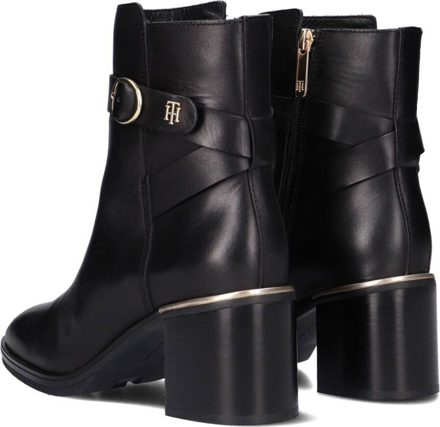 Tommy Hilfiger Zwarte Enkellaarsjes Th Belt Heeled Boot