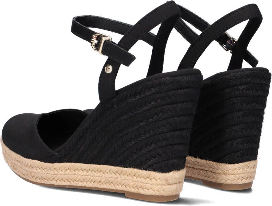 TOMMY HILFIGER Zwarte Espadrilles Basic Closed Toe High Wedge