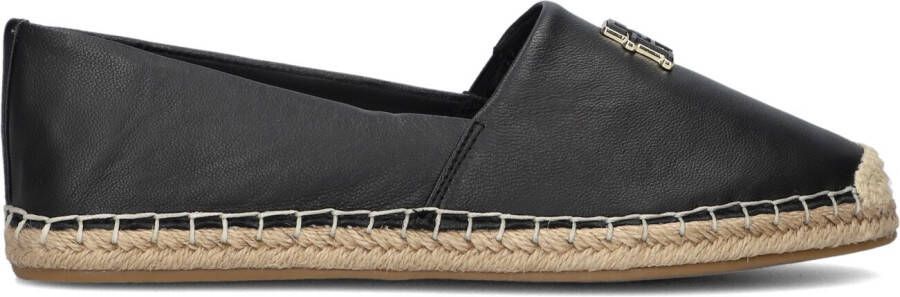 TOMMY HILFIGER Zwarte Espadrilles Th Logo Leather Espadrille