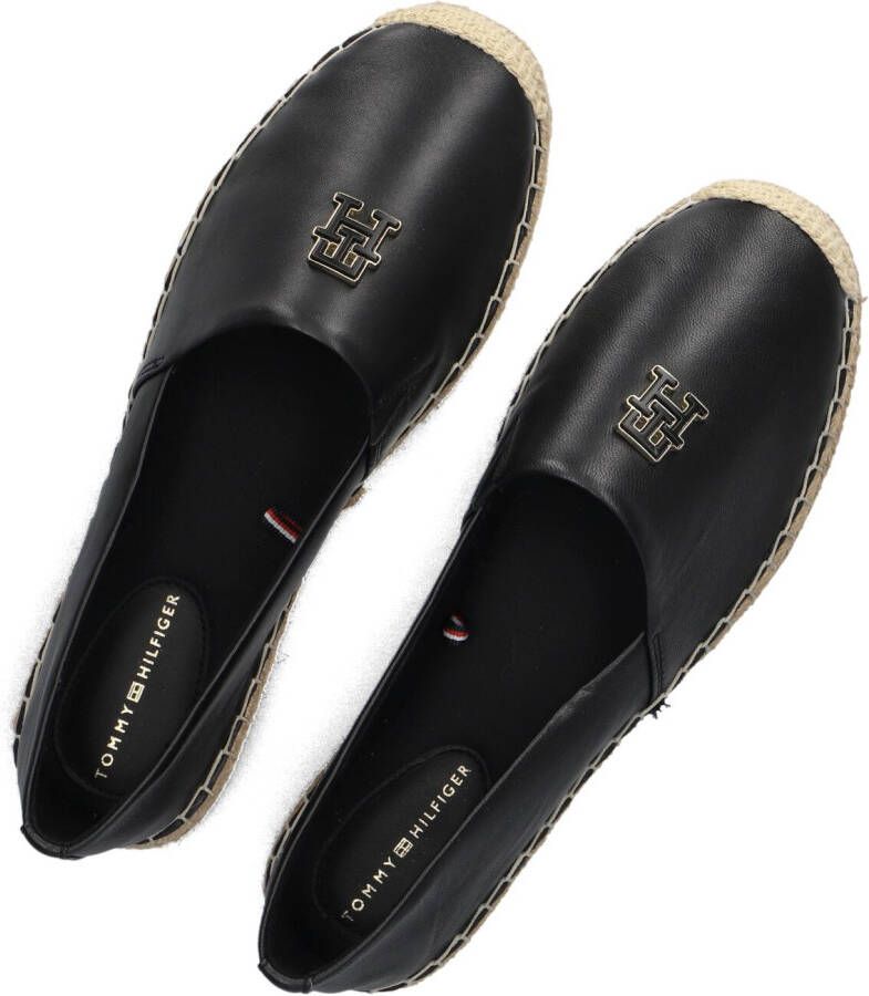 TOMMY HILFIGER Zwarte Espadrilles Th Logo Leather Espadrille