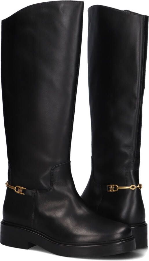 TOMMY HILFIGER Zwarte Laarzen Th Horsebit Riding Long Boot