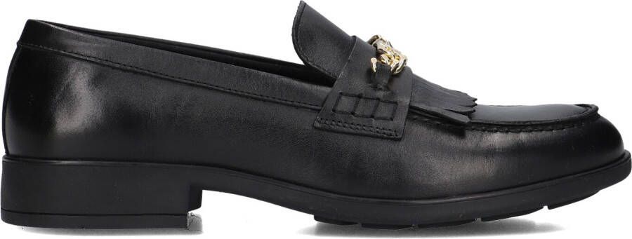 TOMMY HILFIGER Zwarte Loafers Th Chain Fringe Leather Loafer