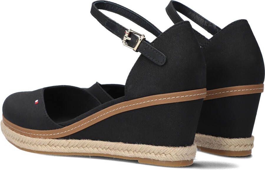 Tommy Hilfiger Zwarte Espadrilles Basic Closed Toe Mid Wedge