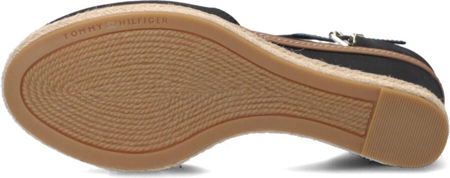 Tommy Hilfiger Zwarte Espadrilles Basic Closed Toe Mid Wedge