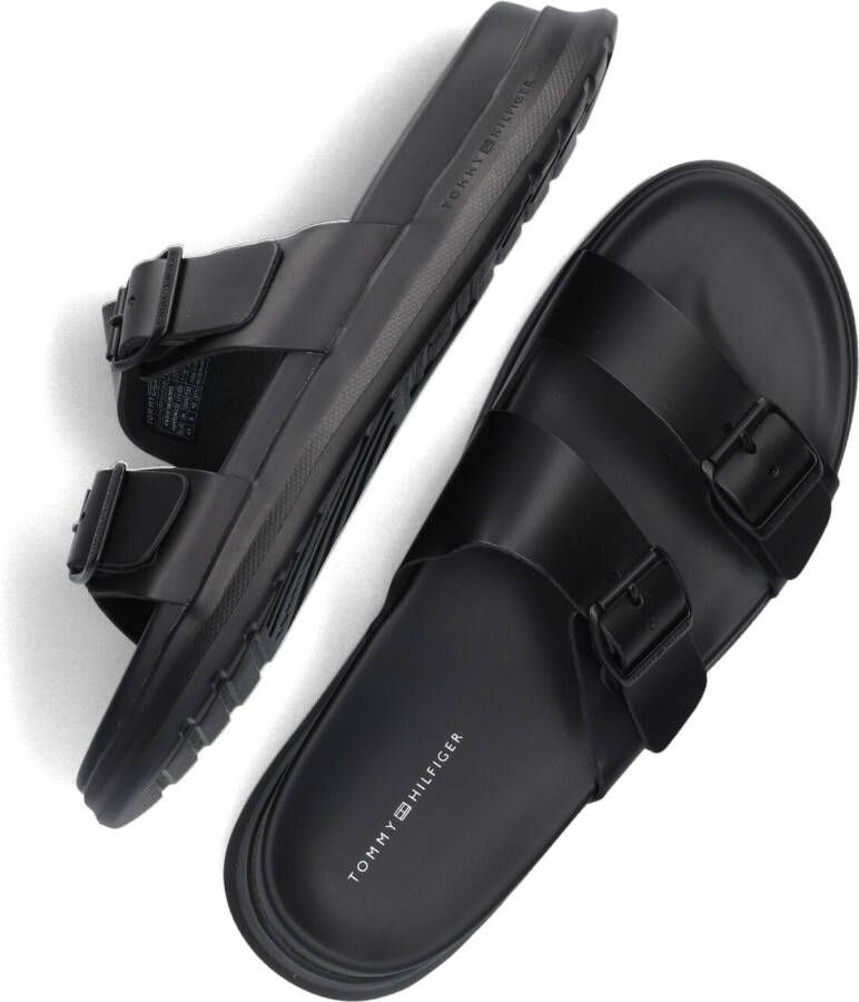 TOMMY HILFIGER Zwarte Slippers D Density Hilfiger Buckle