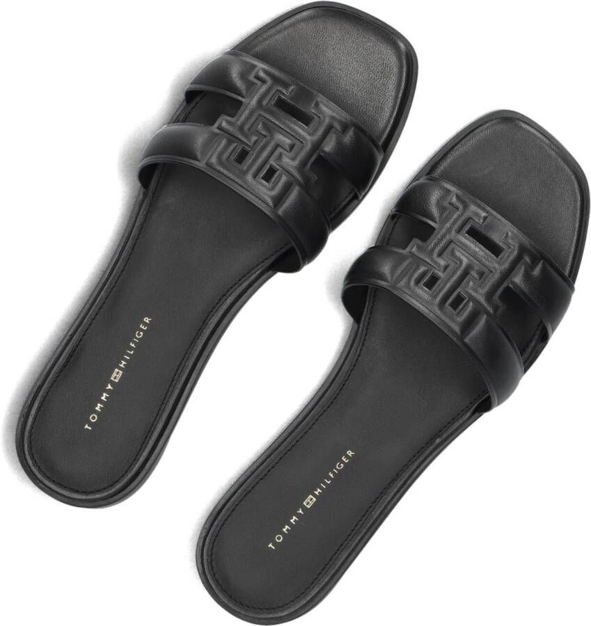 TOMMY HILFIGER Zwarte Slippers Th Logo Strap Mule