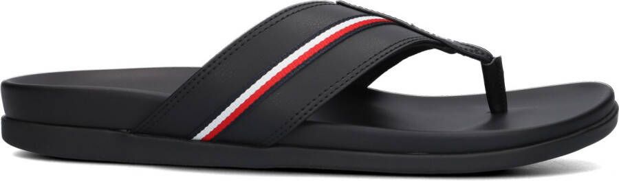 TOMMY HILFIGER Zwarte Teenslippers Hilfiger Toe Post