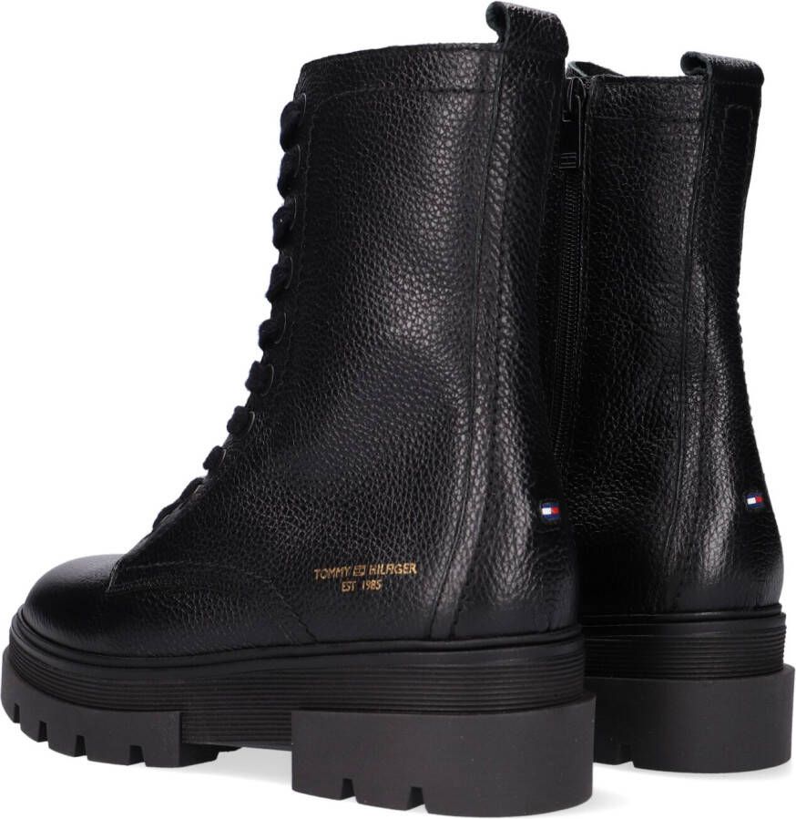 Tommy Hilfiger Zwarte Veterboots Monochromatic Lace Up