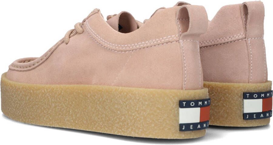 TOMMY JEANS Roze Veterschoenen Suede Sh