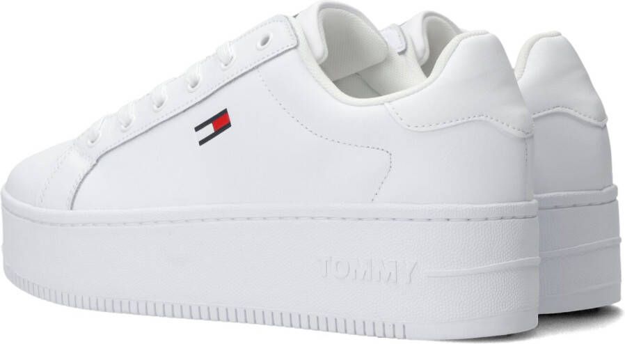 Tommy Jeans Witte Lage Sneakers Flatform Essential