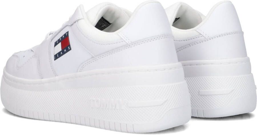 Tommy Jeans Witte Lage Sneakers Retro Basket Flatf