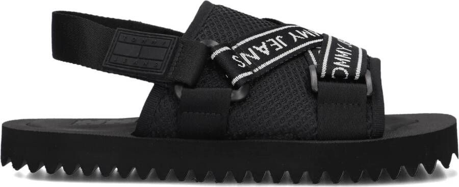 TOMMY JEANS Zwarte Slippers Premium Eva