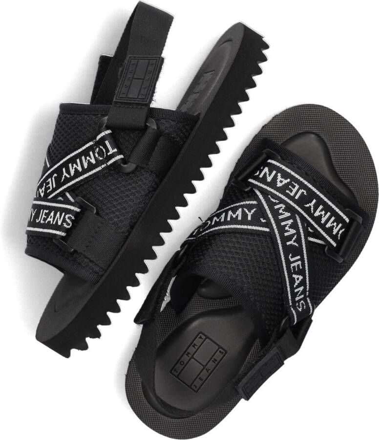 TOMMY JEANS Zwarte Slippers Premium Eva