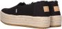 TOMS Valencia | Espadrilles met plateauzool Zwart Canvas Espadrilles Dames - Thumbnail 4