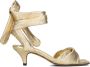 Toral Gouden Geknoopte Enkelband Hoge Hak Sandalen Yellow Dames - Thumbnail 5