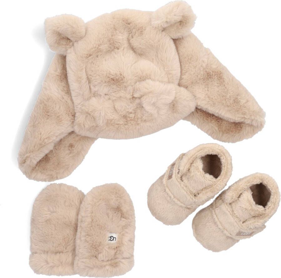 UGG Beige Babyschoenen Bixbee And Hat And Mitten Set