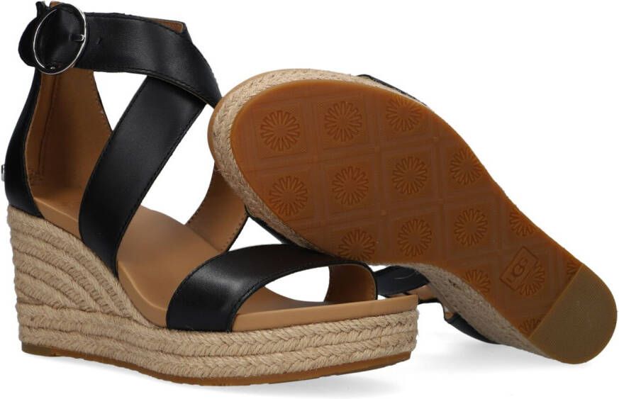 Ugg Hylda Sandales voor Dames in Black Leather | Leder - Schoenen.nl