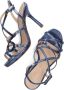 Metallica Metallic Yulen Sandalen Dames Blauw - Thumbnail 5