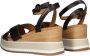 Unisa Sandalen Dames Damesschoenen Leer Plateauhak hoogte 5 7 cm Cadio Zwart - Thumbnail 4