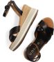 Unisa Sandalen Dames Damesschoenen Leer Plateauhak hoogte 5 7 cm Cadio Zwart - Thumbnail 5
