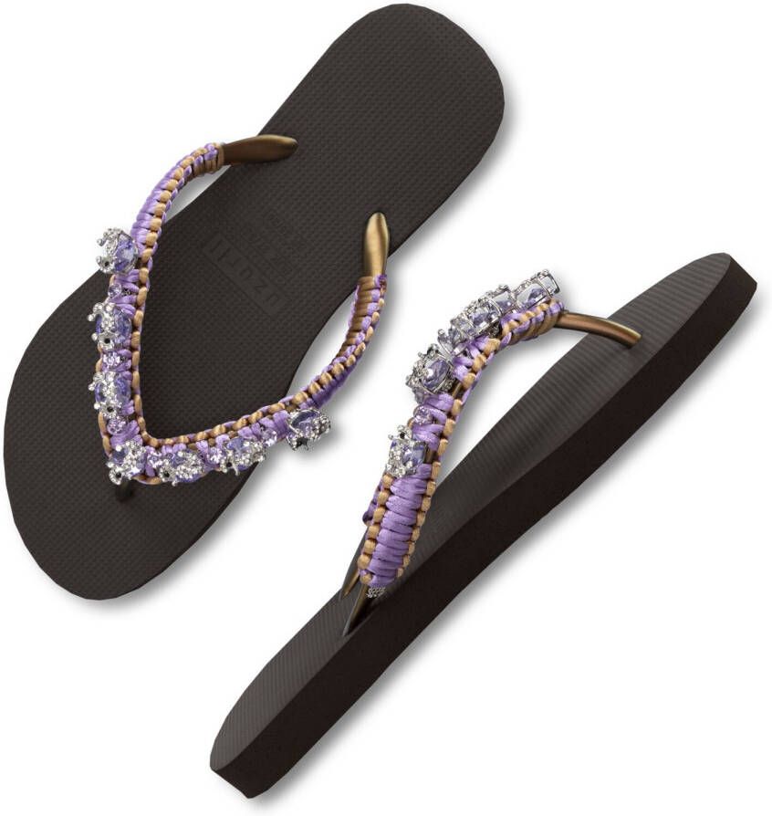 UZURII Bruine Slippers Marcrame Poodle Doodle