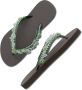 UZURII Bruine Teenslippers Macrame Green Blossom - Thumbnail 6