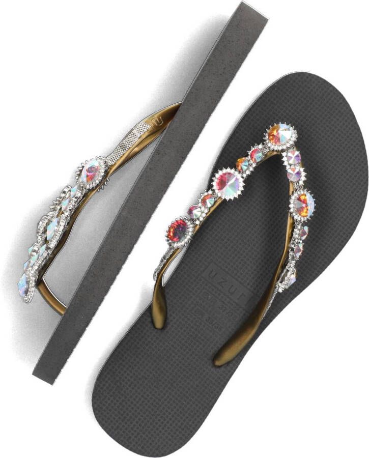 UZURII Zwarte Slippers Chrystal Marilyn