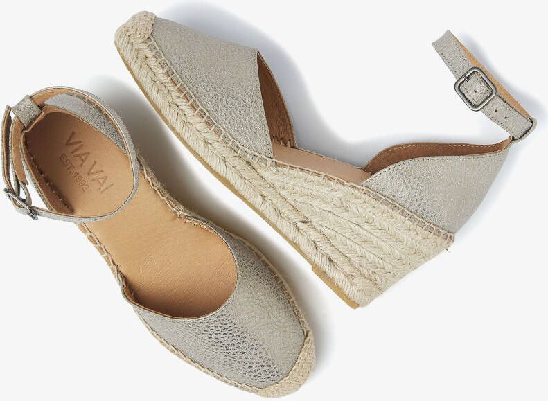 VIA VAI Grijze Sandalen Flora Braid