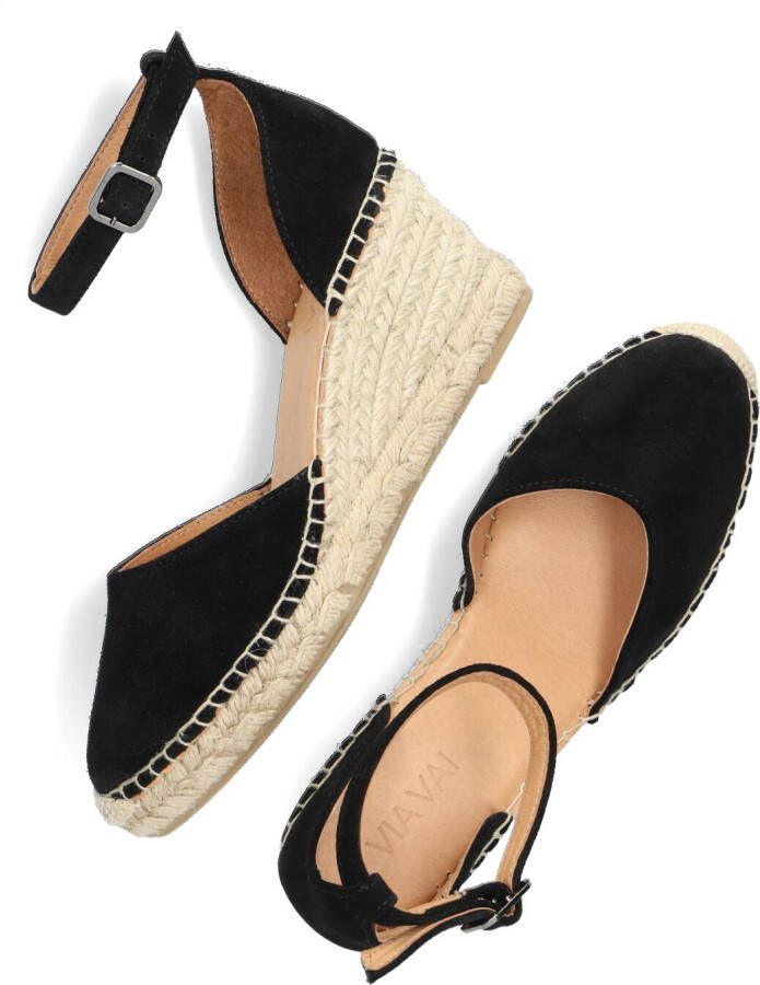 VIA VAI Zwarte Espadrilles Flora Braid