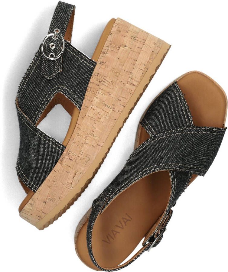 VIA VAI Zwarte Sandalen Sissel Capri