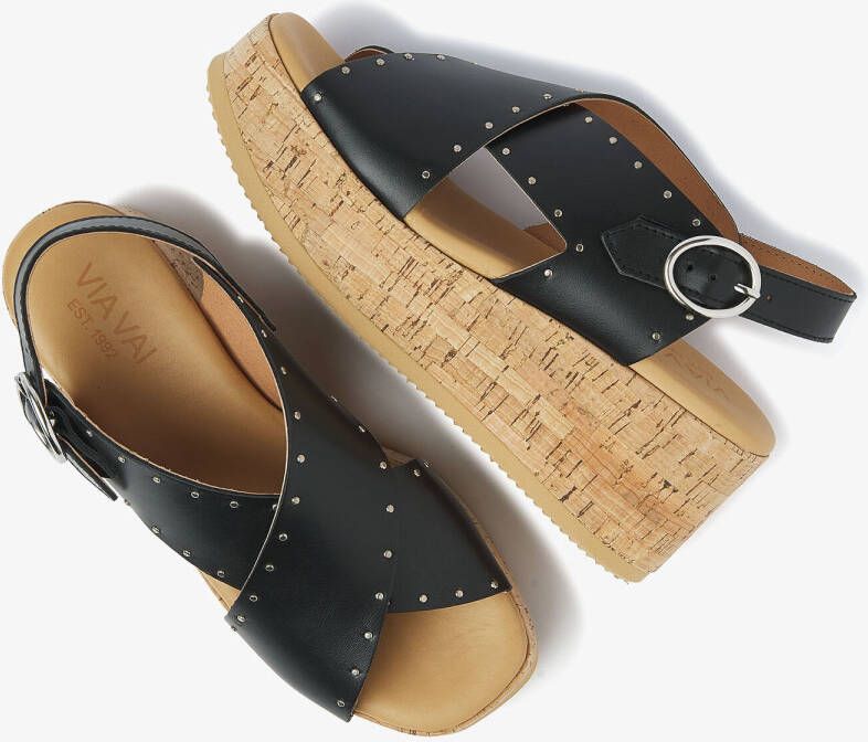 VIA VAI Zwarte Sandalen Sissel Elaine
