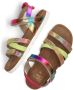 Vingino VIN825412-998 Meisjes Platte Sandalen Multicolor Leer Klittenband - Thumbnail 7