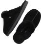 Warmbat Pantoffels Dames Sloffen Instappers Wol Harde zool Open hiel Lismore Zwart - Thumbnail 6