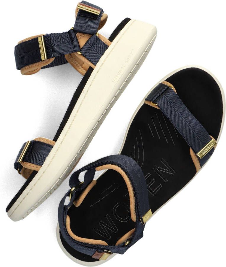 WODEN Blauwe Sandalen Line