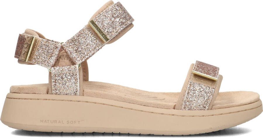 WODEN Beige Sandalen Line Glitter