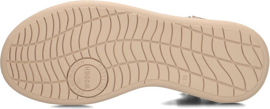 WODEN Beige Sandalen Line Glitter
