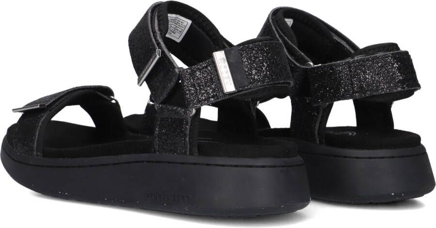 WODEN Zwarte Sandalen Line Glitter