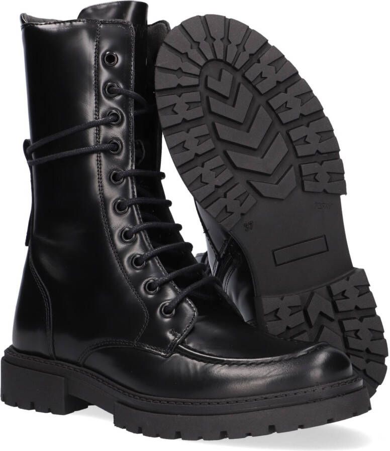 Wysh Dixie Veterboots Laarzen Met Veters Meisjes Zwart - Foto 4