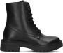 Wysh Monk-k-47 Veterboots Laarzen Met Veters Meisjes Kids Zwart - Thumbnail 2