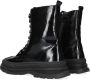 Wysh Maan Boot Veterboots Laarzen Met Veters Meisjes Zwart - Thumbnail 3