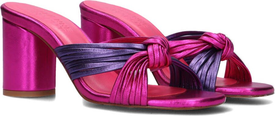 Fabienne Chapot Metallic Knoop Muiltje in Roze en Paars Pink Dames