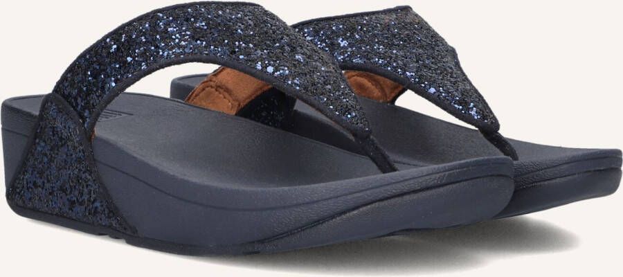 FITFLOP Teenslippers Dames Lulu Glitter Toe-post Maat: 42 Materiaal: Leer Kleur: Blauw