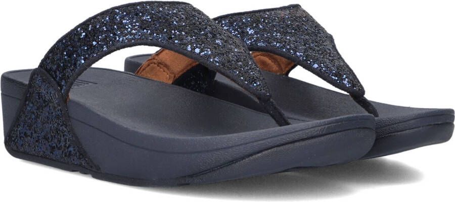 FITFLOP Teenslippers Dames Lulu Glitter Toe-post Maat: 38 Materiaal: Leer Kleur: Blauw