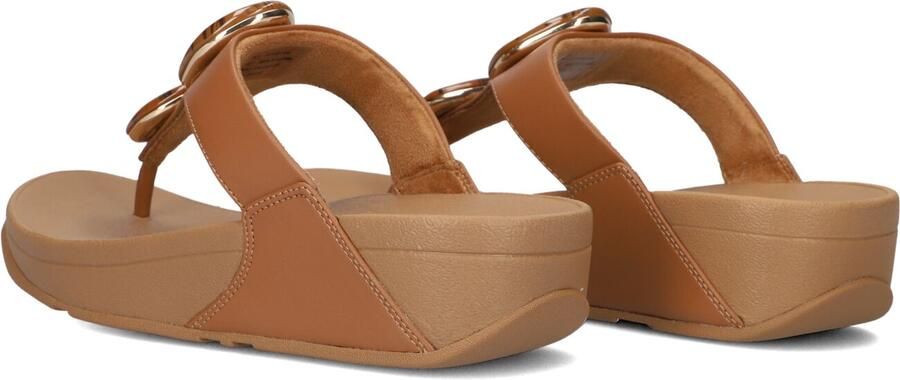 FITFLOP Teenslippers Dames Lulu Marbled Stone Toe-post Maat: 37 Materiaal: Leer Kleur: Camel - Foto 4