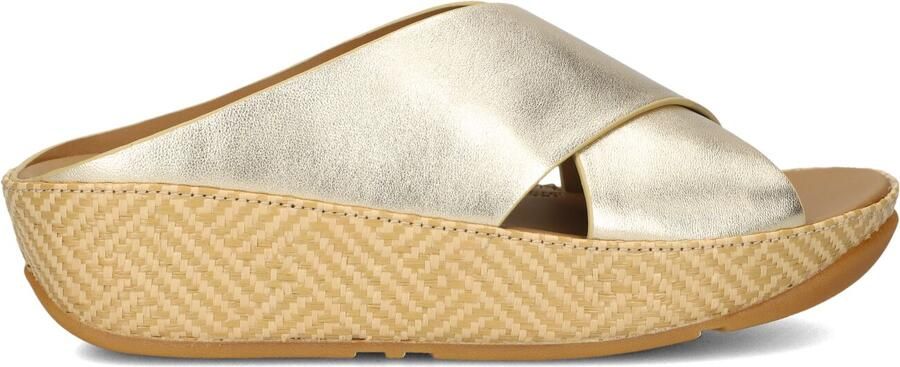 FITFLOP Slippers Dames Lulu Lux Cross Slide Maat: 37 Materiaal: Leatherlook Kleur: Goudkleurig - Foto 4