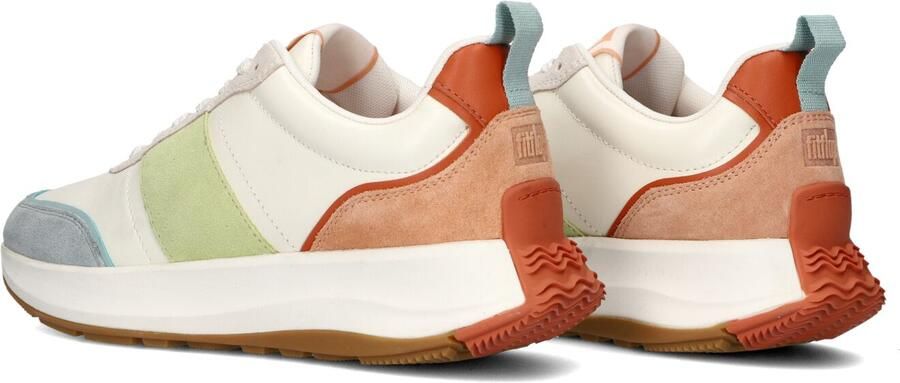 FitFlop TM F-Mode Flow leren sneakers wit zalm groen - Foto 3
