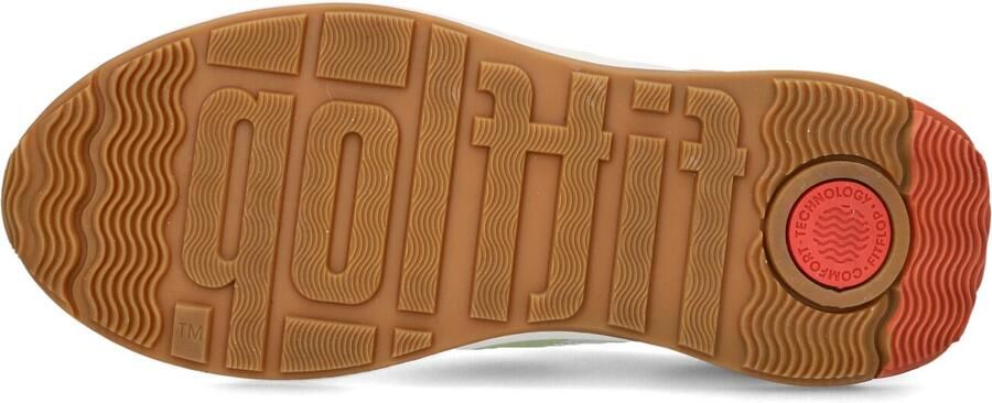 FitFlop TM F-Mode Flow leren sneakers wit zalm groen - Foto 5