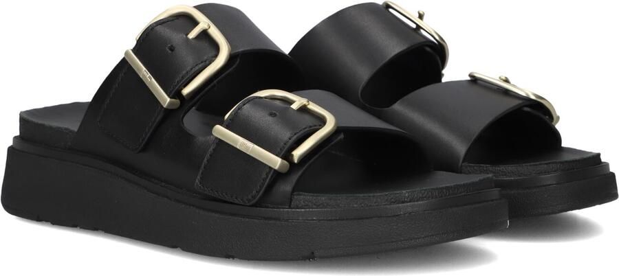 FITFLOP Slippers Dames Buckle Two Bar Slides Maat: 42 Materiaal: Leatherlook Kleur: Zwart