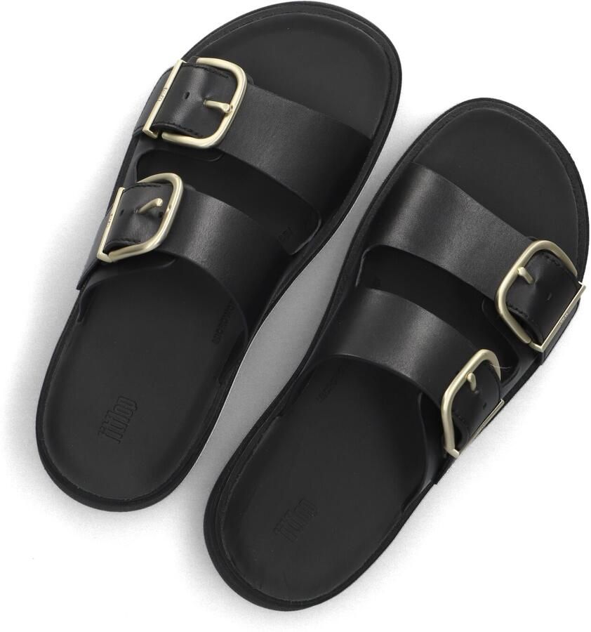 FITFLOP Slippers Dames Buckle Two Bar Slides Maat: 42 Materiaal: Leatherlook Kleur: Zwart - Foto 2